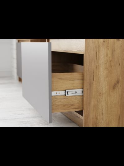 Бостон стенка НМ-001 НМ-001 Дуб крафт золотой/ЛДСП Серый шифер