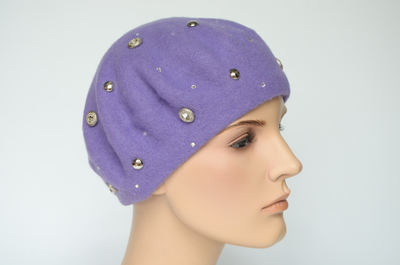 Лавандовый берет из фетра Италия Визио