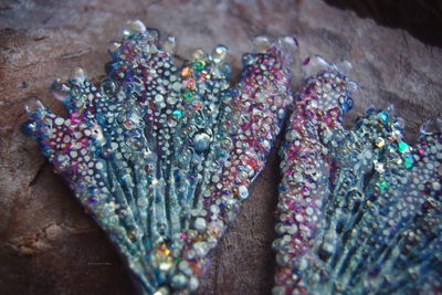 Коллекционные серьги "Крылышки весенней Лелефеи", лабрадоры и звёздочки