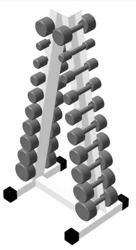 Пирамида для 10 пар профессиональных гантелей