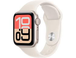 Apple Watch SE 2025 40mm Starlight Aluminium Case with Starlight Sport Band S/M