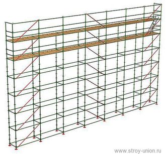Леса строительные стоечные приставные с клиновым креплением