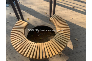 ЖК Олимпийский. Лаунж-зона с перголами и скамейками