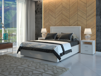 Кровать односпальная, двуспальная, MyCloud Торрес с подъемным механизмом, бельевым ящиком, мягкое прямое изголовье