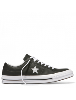 Кеды Converse One Star кожаные черные - 158465C