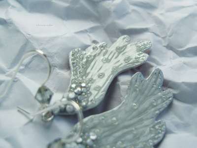 "Крылышки Облачной Феи", серьги в стиле фэнтези