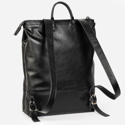 Рюкзак планшет Kokosina Черный из натуральной кожи