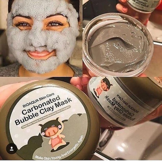 Кислородная, пузырьковая, карбонатная, очищающая Маска для лица Skin Care Carbonated Bubble Clay Mask BIOAQUA - 100г.