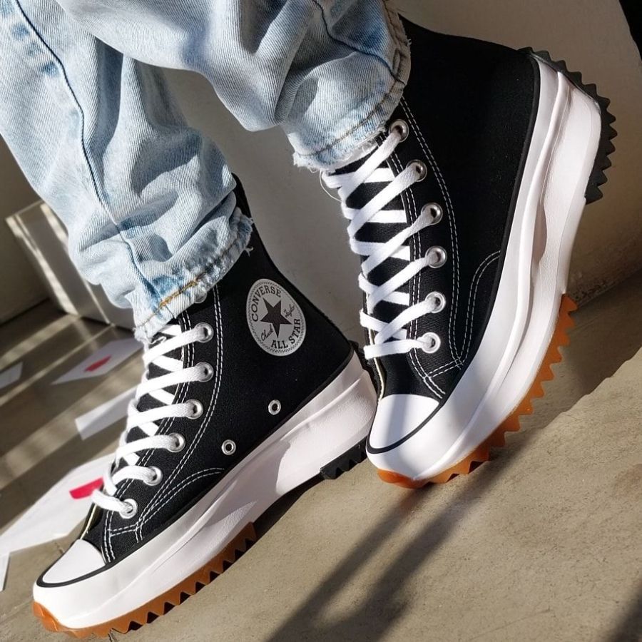 converse run star hike черные высокие на платформе