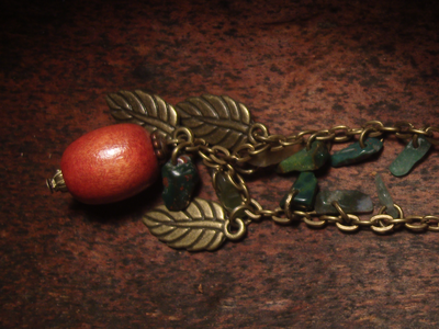 Благотворительность. Комплект украшений "Вино из шиповника" (кулон и серьги)