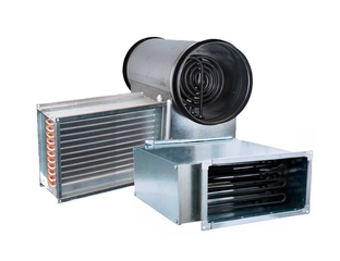 Канальный электрический нагреватель круглого сечения