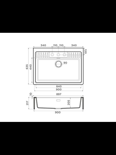 Мойка OMOIKIRI KINOKAWA 90