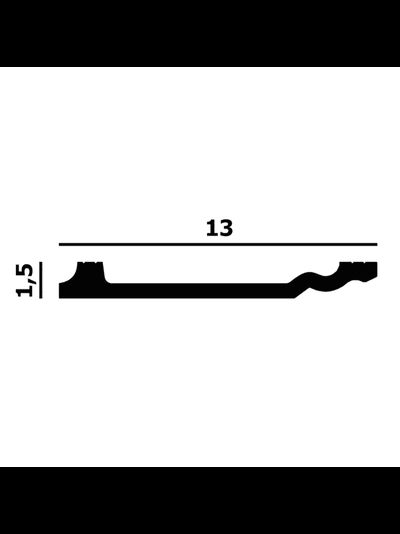Плинтус напольный Перфект Plus P158, из дюрополимера, влагостойкий, под покраску, 2 метра