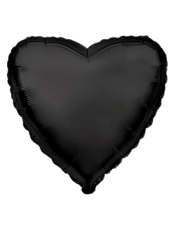 Шар (18''/46 см) Сердце, Черный