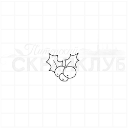 Штамп для скрапа омела красная