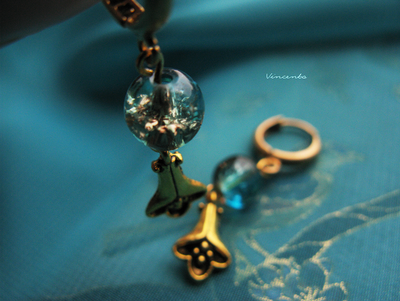 Серьги в стиле греческих украшений - "Золотые лилии"