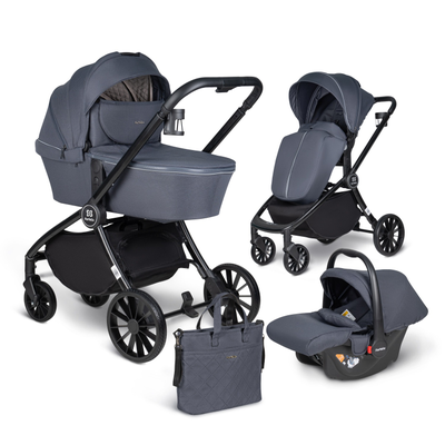 Детская коляска 3 в 1 Farfello Baby Shell Серый