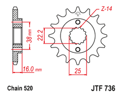 Звезда ведущая JT JTF736.15 (JTF736-15) (F736-15)