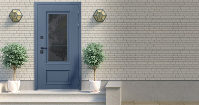 Стальная дверь   Эльбрус с окном и английской решеткой (терморазрыв 3к)