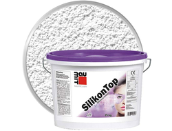 Штукатурка декоративная силикатная BAUMIT SilikonTop Белая база Шуба 3 мм 25 кг