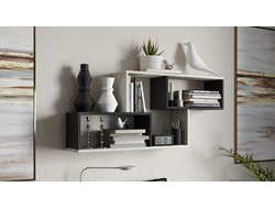 Полка настенная тип 4 Антрацит/Дуб Крафт Белый