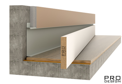 Плинтус "ВСТАВКА" скрытого монтажа Universal встраиваемый в стену PAL