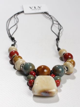 Колье "Керамические бусины 8"