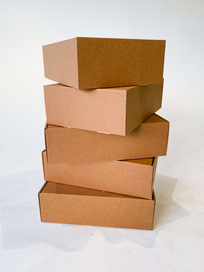5 подарочных коробок КРАФТ (размер 37х26х12 см)