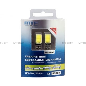 Габаритные лампы LED W5W COB 5500K  COB55T10 (1 ШТ.)