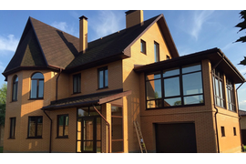 монтаж окон  в загородный дом с ламинацией г.Кольчугино