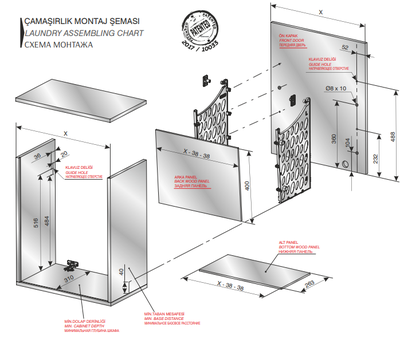 Пластиковая корзина для белья Mesan (серая)