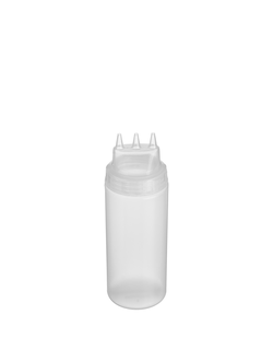 Ёмкость для соуса 500 мл. d=70 мм. h=200 мм. 3 носика прозрачная