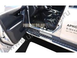 Пороги с накладным листом d53 для Nissan X-trail T32 (2018-)