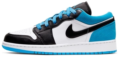 Nike Air Jordan Retro 1 Low (Черные с голубым)