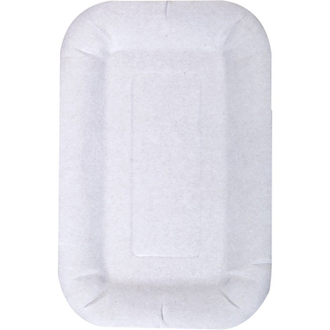 Тарелка одноразовая бумажная, белая, КОМУС 110х170мм 200 штук в упаковке (12202)