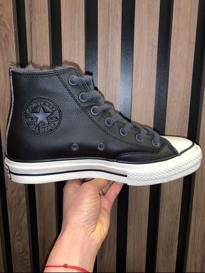 Кеды Converse Chuck 70 черные зимние с мехом