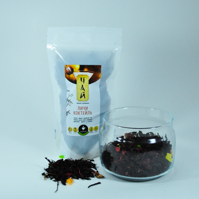 Черный чай с добавками "Личи коктейль" 100г