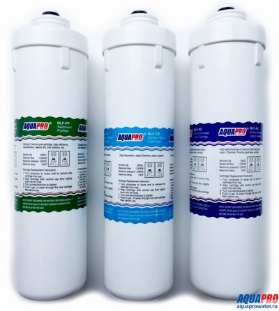 Комплект предфильтров Aquapro для систем Bluefilters Newline RO (тонкая резьба, 4 витка)