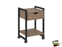 Loft Тумба на колесных опорах с ящ. и полкой VR.L-T1.K Дуб Аризона/Металл Черный 500*460*767