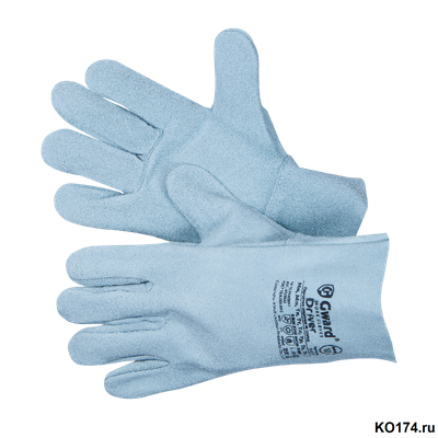 Перчатки спилковые серые Driver