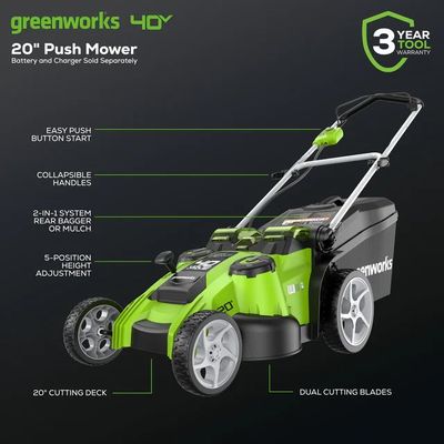 Аккумуляторная газонокосилка Greenworks G40LM49DB TwinForce