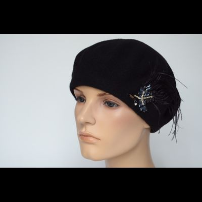 Берет Vizio 1011 BL черный фетр