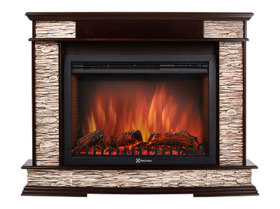 Портал Firelight Scala 30 камень сланец скалистый бурый, шпон тёмный дуб