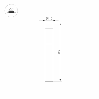 Светильник Arlight LGD-STEM-BOLL-H900-10W Warm3000 (GR, 185 deg, 230V)