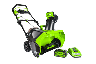 Снегоуборщик Greenworks GD40SB, SET: АКБ 4 Ач и ЗУ