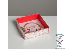 Коробка для кондитерских изделий «С Новым Счастьем», 12 × 12 × 3 см