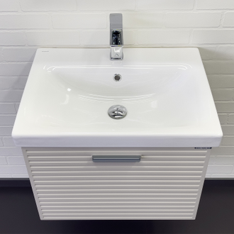 Тумба-умывальник "Касабланка-60" серый шёлк с раковиной Moduo 60