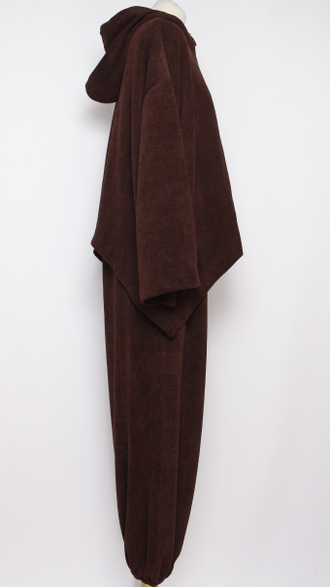 КОСТЮМ ЖАКЕТ И БРЮКИ "ВЕЛЮР ВАФЕЛЬКА"  шоколад р.46,48,50,52