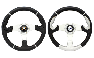Рулевое колесо «Flash», серебристые спицы, черный обод.