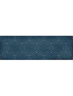 Настенная плитка декор Парижанка 1664-0180 20x60 геометрия синяя